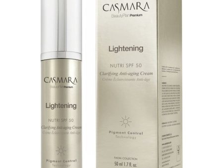 Veido odą skaistinantis ir odos senėjimą stabdantis kremas Casmara Lightening Nutri Clarifying Anti-aging Cream CASA32001, su apsauga nuo saulės SPF 50, 50 ml Cheap