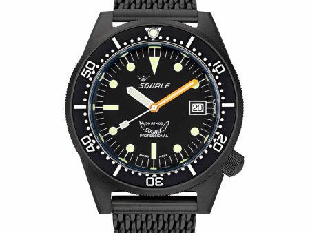 Squale 1521PVD.MEPVD20 Men s PVD Black Mesh Wristwatch Supply