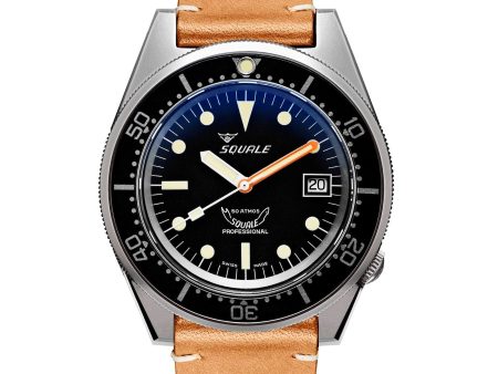 Squale 1521BKBL.PC 500 Meter Swiss Automatic Dive Wristwatch Leather Online now