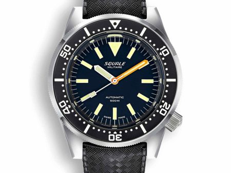 Squale 1521MILBL.HT Blasted Swiss Automatic Dive Wristwatch Rubber Supply