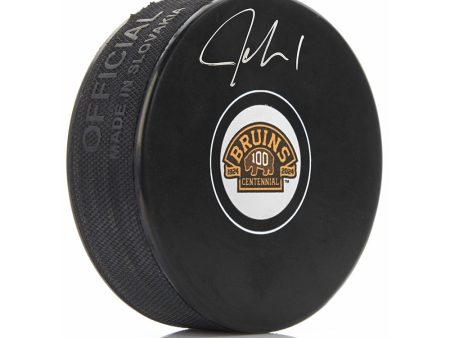 Jeremy Swayman Boston Bruins Autographed 100th Anniversary Hockey Puck Online Hot Sale