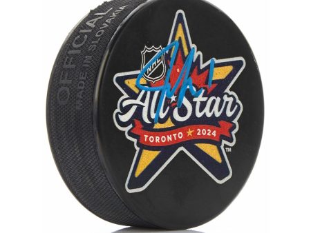 Jeremy Swayman Boston Bruins Autographed 2024 NHL All-Star Game Logo Puck Discount