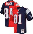 Randy Moss New England Patriots Mitchell & Ness Navy Red 2007 Split Legacy Jersey on Sale