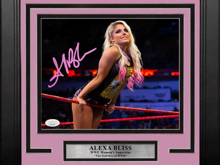 Alexa Bliss Hanging on the Ropes Autographed Framed WWE Wrestling Photo Hot on Sale