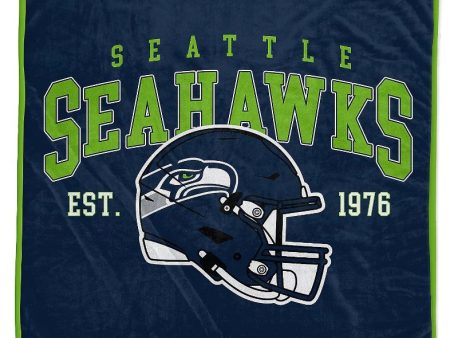 Seattle Seahawks 50  x 60  Vintage Arch Block Blanket Cheap