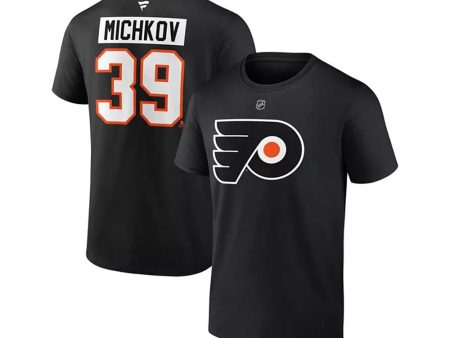 Matvei Michkov Philadelphia Flyers Authentic Name & Number Adult T-Shirt - Black Online now