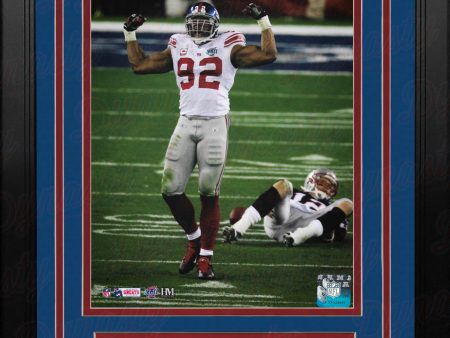 Michael Strahan Over Brady Super Bowl XLII New York Giants 8  x 10  Framed Football Photo Online Hot Sale