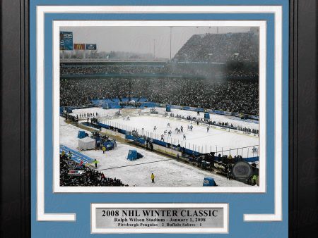 Ralph Wilson Stadium 2008 Winter Classic 8  x 10  Framed Hockey Stadium Photo Discount