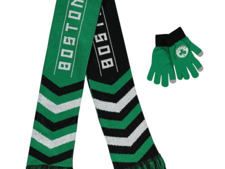 Boston Celtics FOCO Glove & Scarf Combo Set - Kelly Green For Discount