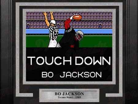 Bo Jackson Tecmo Bowl Touchdown 8  x 10  Framed Video Game Football Photo Discount