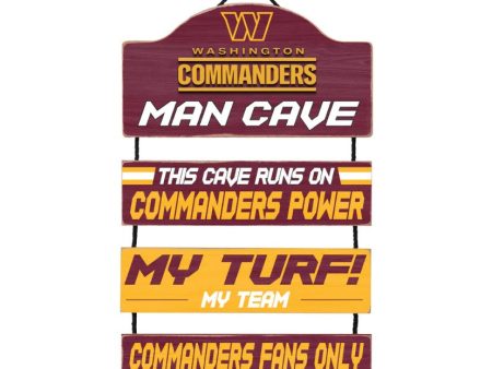 Washington Commanders Wooden Man Cave Dangle Sign Discount