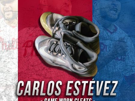 Carlos Estévez Philadelphia Phillies 2024 Game-Worn Dark Grey Cleats For Cheap