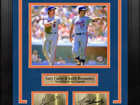 Gary Carter & Keith Hernandez in Action New York Mets 8  x 10  Framed Photo with Engraved Autographs Online now