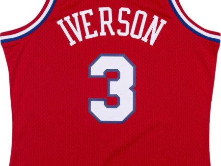 Allen Iverson Philadelphia 76ers Mitchell & Ness 2002-03 Hardwood Classics Swingman Jersey - Red Cheap