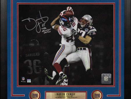 David Tyree Super Bowl Catch NY Giants Autographed 16x20 Framed Photo Inscribed The Helmet Catch Online now