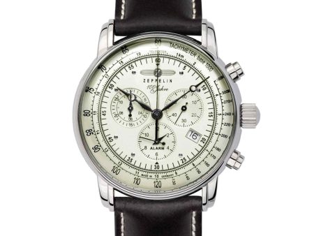 Zeppelin 8680-3 100 Years Silver Tone Dial Chronograph Wristwatch on Sale