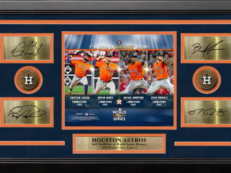 Houston Astros 2022 World Series No-Hitter 8  x 10  Framed Collage Photo with Engraved Autographs For Cheap