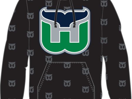 Hartford Whalers Mitchell & Ness All Over Print Fleece Hoodie For Cheap