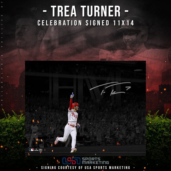 Trea Turner Philadelphia Phillies Autographed Celebration Photo | Pre-Sale Opportunity Online Hot Sale