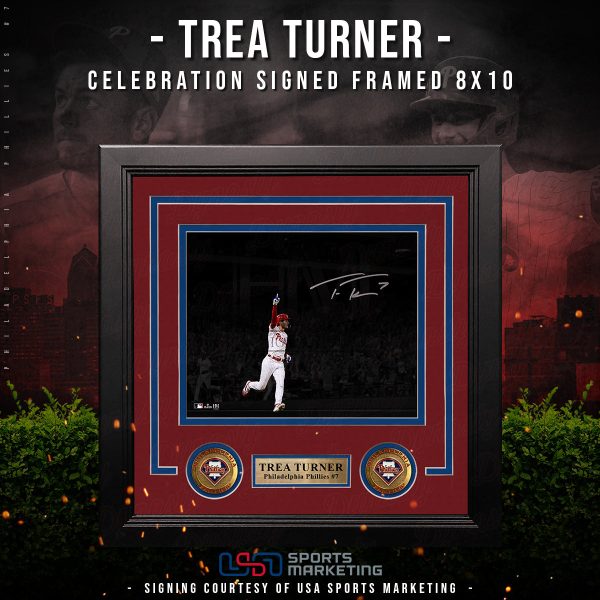 Trea Turner Philadelphia Phillies Autographed Celebration Framed Photo | Pre-Sale Opportunity Online Sale