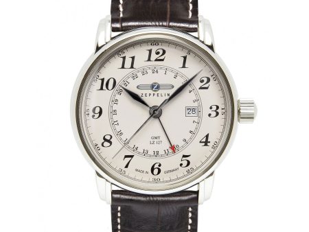 Zeppelin 7642-5 LZ127 Graf Beige Dial GMT Wristwatch Cheap