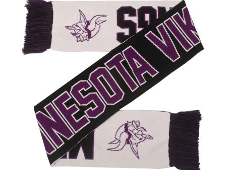 Minnesota Vikings Reversible Wordmark Scarf For Sale