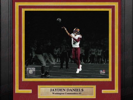 Jayden Daniels Blackout Action Washington Commanders 8  x 10  Framed Football Photo Online Sale