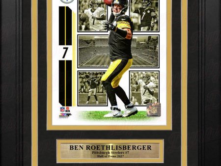 Ben Roethlisberger Pittsburgh Steelers 8x10 Framed Collage Football Photo with Engraved Autograph For Cheap