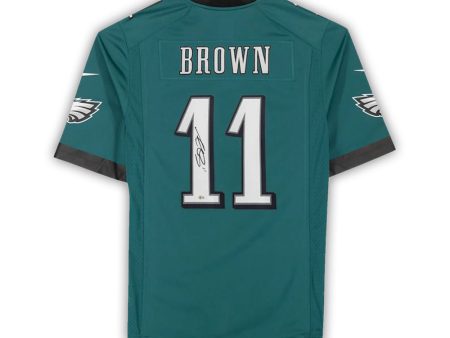 AJ Brown Philadelphia Eagles Autographed Midnight Green Jersey Fashion