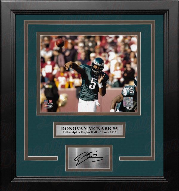 Donovan McNabb in Action Philadelphia Eagles 8  x 10  Framed Football Photo with Engraved Autograph Supply