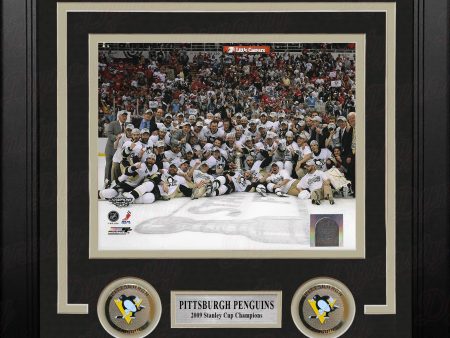 Pittsburgh Penguins 2009 Stanley Cup Champions Celebration 8  x 10  Framed Hockey Photo Discount