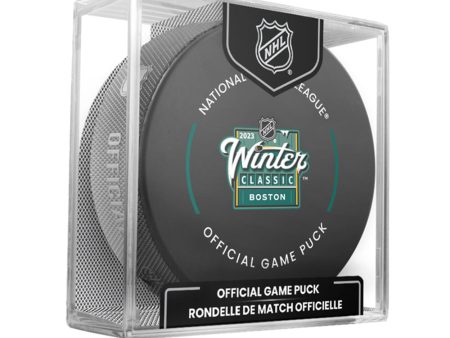 Boston Bruins 2023 Winter Classic Official Game Puck with Case For Sale