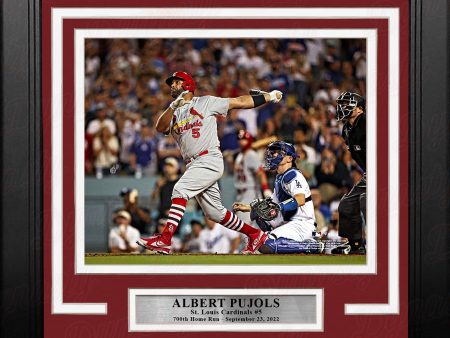 Albert Pujols 700th Home Run St. Louis Cardinals 8  x 10  Framed Baseball Photo Discount