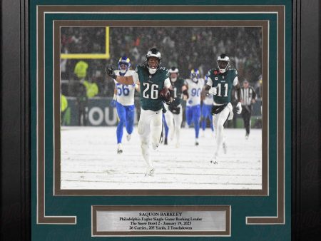 Saquon Barkley Snow Bowl Philadelphia Eagles 8  x 10  Framed Football Photo Fashion