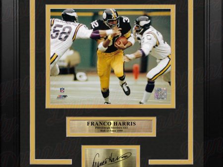 Franco Harris v. Vikings Pittsburgh Steelers 8  x 10  Framed Photo with Engraved Autograph For Discount