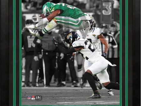 Saquon Barkley Reverse Hurdle Philadelphia Eagles 16  x 20  Framed Football Photo For Discount