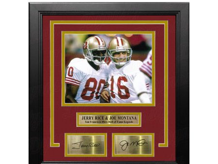 Jerry Rice & Joe Montana San Francisco 49ers 8  x 10  Framed Football Photo with Engraved Autographs Online Hot Sale