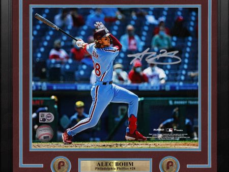 Alec Bohm Throwback Action Philadelphia Phillies Autographed 16  x 20  Framed Baseball Photo For Sale