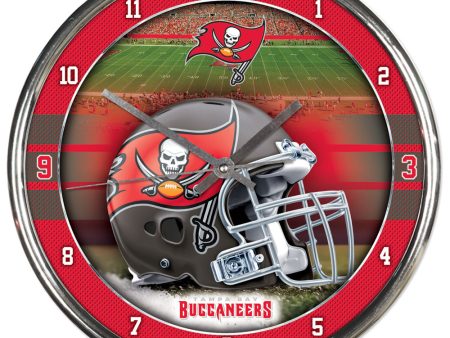 Tampa Bay Buccaneers Round Chrome Clock Online Hot Sale