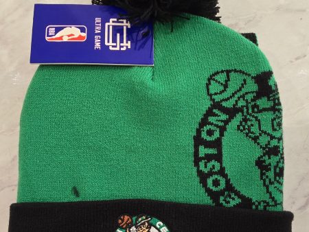 Boston Celtics Winter Scarf and Pom Knit Hat Set-Black and Green For Discount