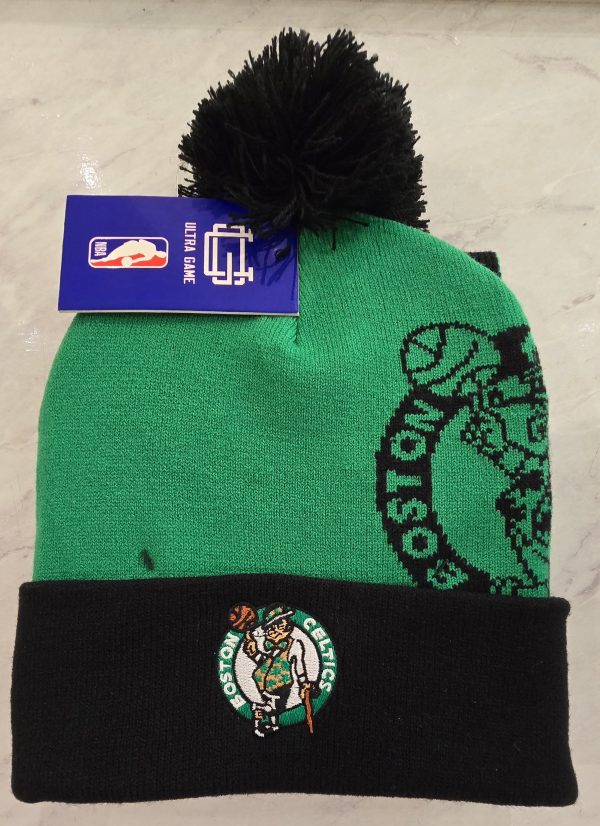 Boston Celtics Winter Scarf and Pom Knit Hat Set-Black and Green For Discount