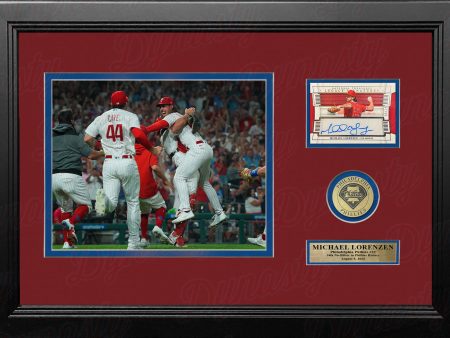 Michael Lorenzen No-Hitter Philadelphia Phillies 8x10 Framed Photo with Autographed Card # d to 99 For Sale