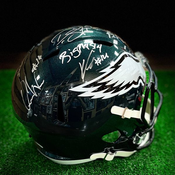 Brandon Graham, Darius Slay, Boston Scott, C.J. Gardner-Johnson, Kenneth Gainwell & Quez Watkins Philadelphia Eagles Autographed Speed Helmet Supply