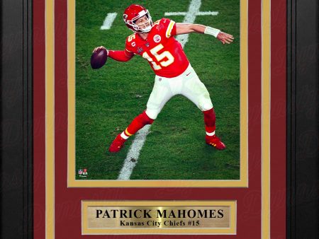 Patrick Mahomes Throwing Action Kansas City Chiefs 8  x 10  Framed Photo with Engraved Autograph Hot on Sale