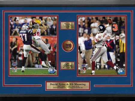 David Tyree & Eli Manning Super Bowl Catch NY Giants 8x10 Framed Photos with Engraved Autographs Supply