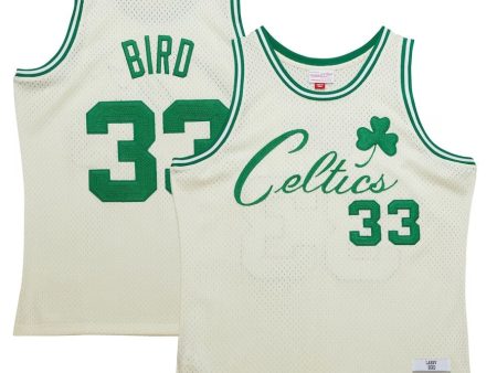 Larry Bird Boston Celtics Mitchell & Ness Chainstitch Swingman Jersey - Cream Fashion