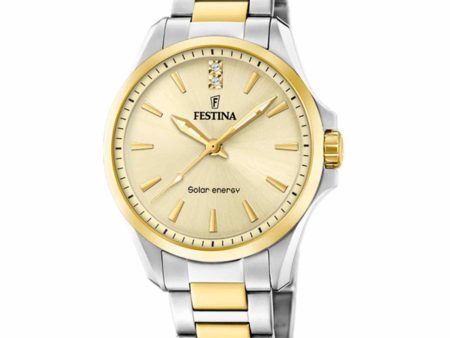 Festina F20655 3 Women s Two Tone Solar Wristwatch Discount