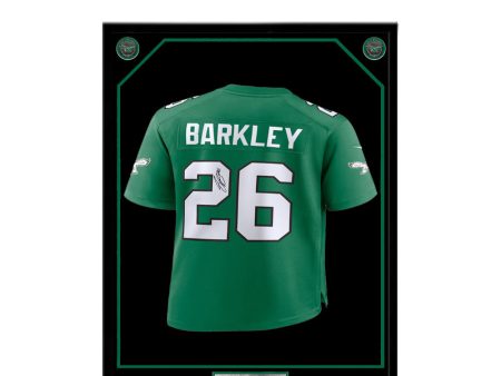 Saquon Barkley Autographed Kelly Green Philadelphia Eagles Framed Nike Jersey | Pre-Sale Opportunity (Copy) For Discount