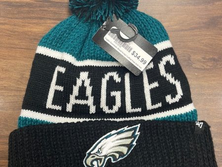 Philadelphia Eagles Essentials Word Script Cuffed Pom Knit Hat For Discount