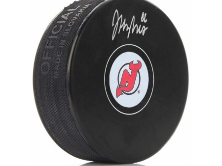 Jack Hughes New Jersey Devils Autographed Hockey Puck Online now